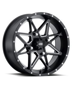 ITP Tornado 14X7 / 4x110 BP / 5+2 Offset Matte Black w/ Milled Accents Wheel