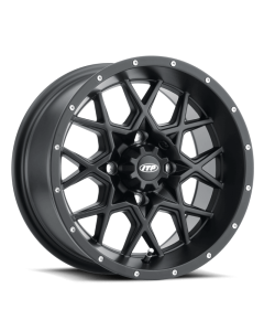 ITP Hurricane 15x7 / 4x156 BP / 4+3 Offset Matte Black Wheel